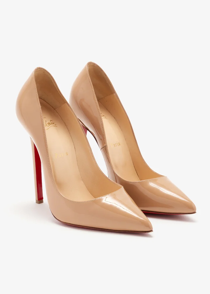 Christian Louboutin So Kate 120 Pump — Beige patent leather