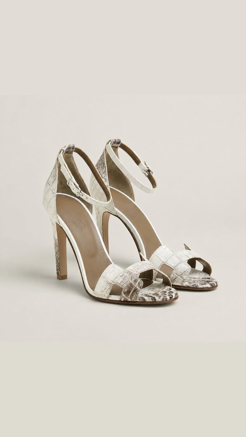 Gianvito Rossi Portofino Sandal — Silver metallic leather