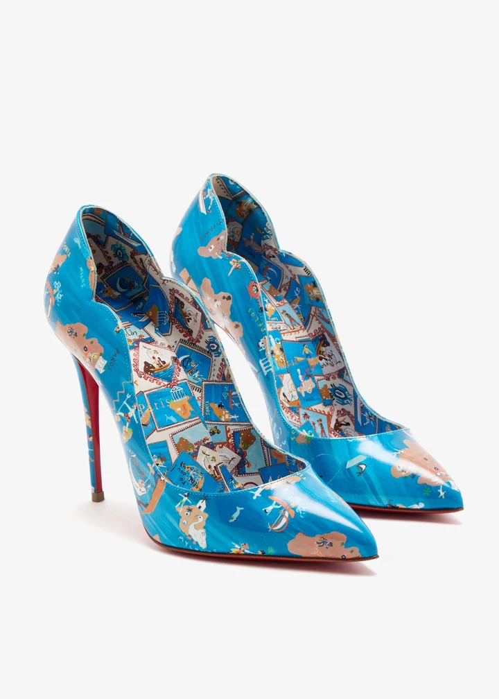 Christian Louboutin Hot Chick 100 Pump — Multicoloured printed patent leather