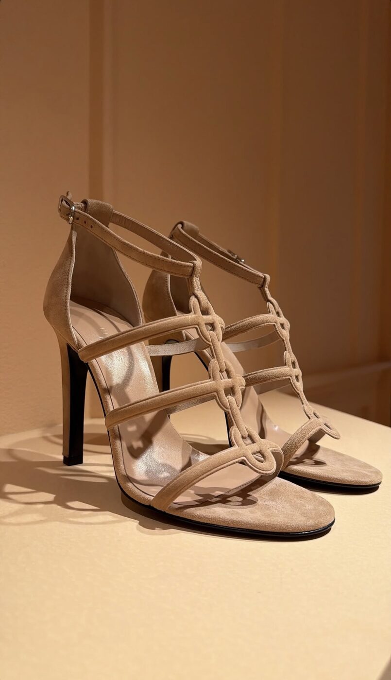 Aquazzura Ankle-Strap Sandal — Nude leather